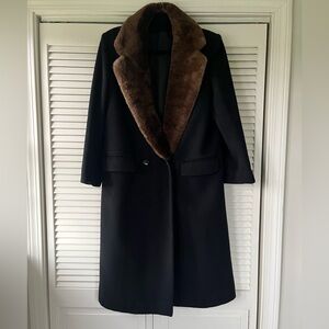 100% Wool Fur Collar Coat